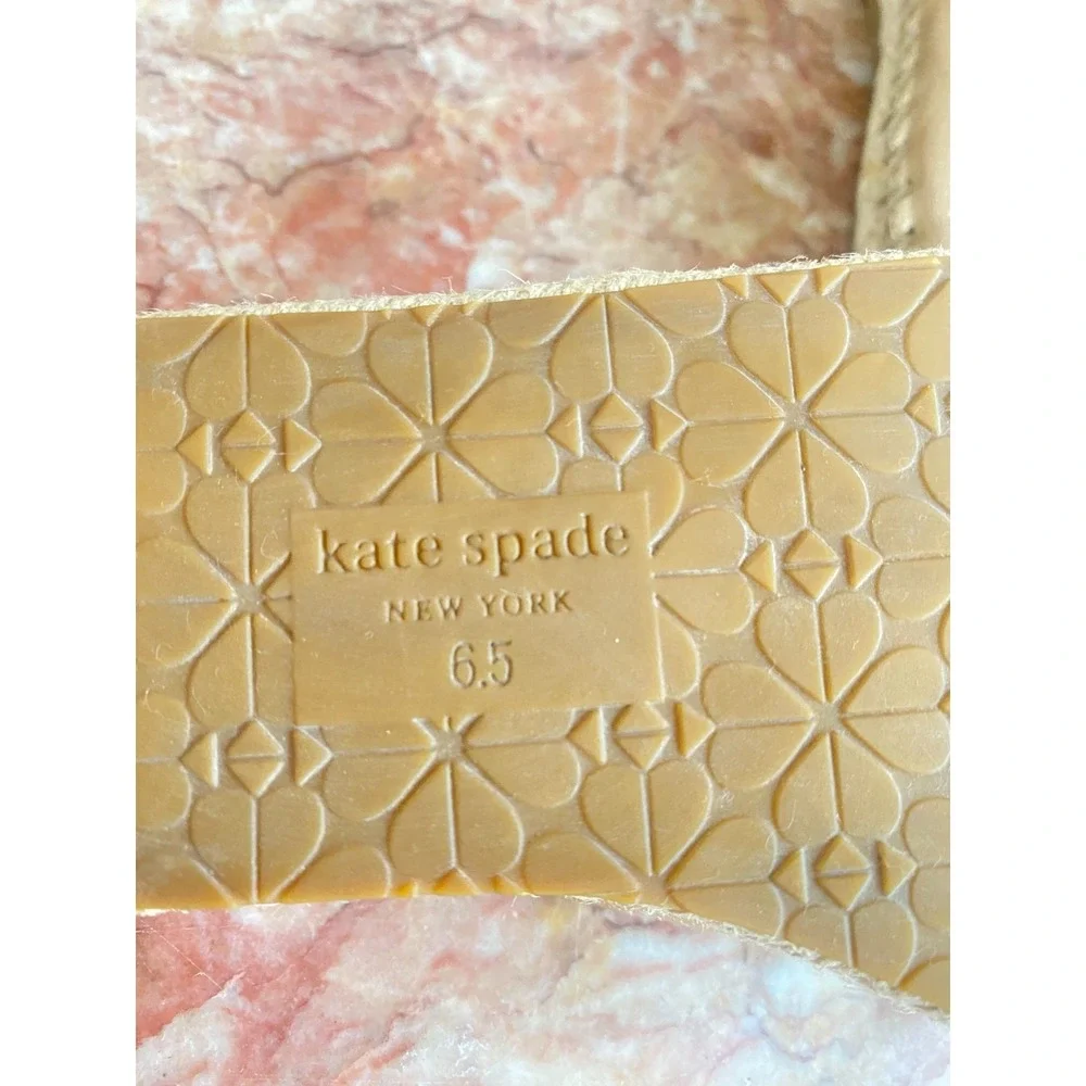 New Kate‎ Spade Saltie Shore Gold Leather Flat Espadrille Sandal Size 6.5B, $128